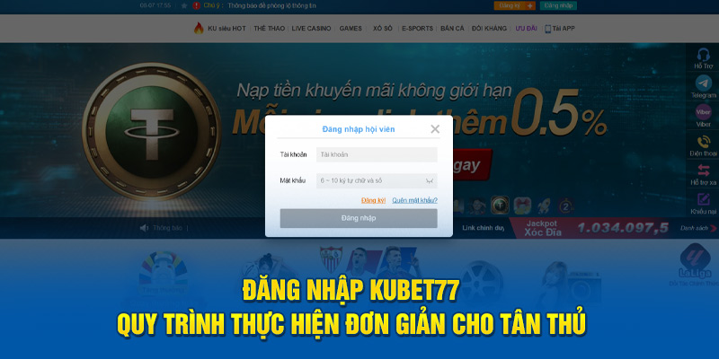 đăng nhập Kubet77